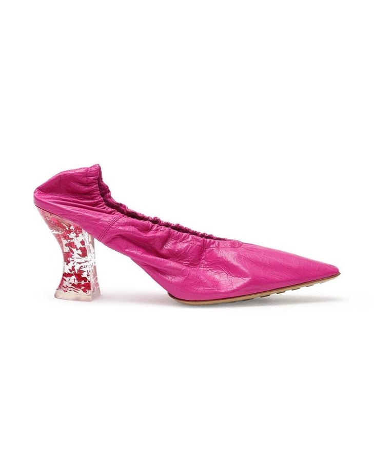 Bottega Veneta Fuchsia Leather Slippers
