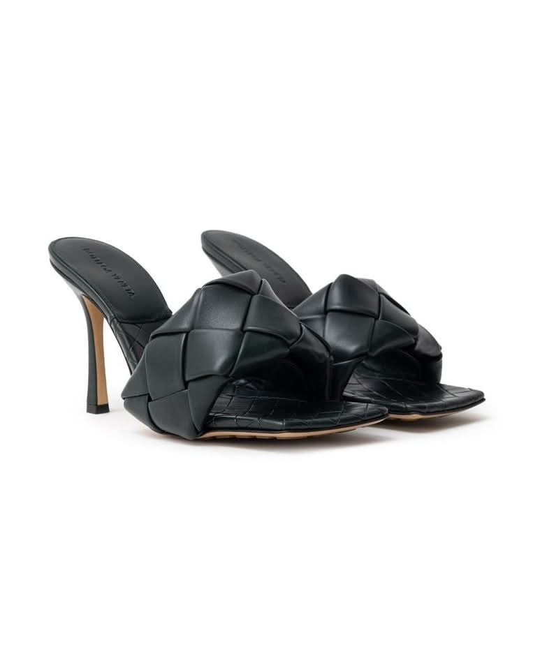 Bottega Veneta Green Leather Sandals Heels