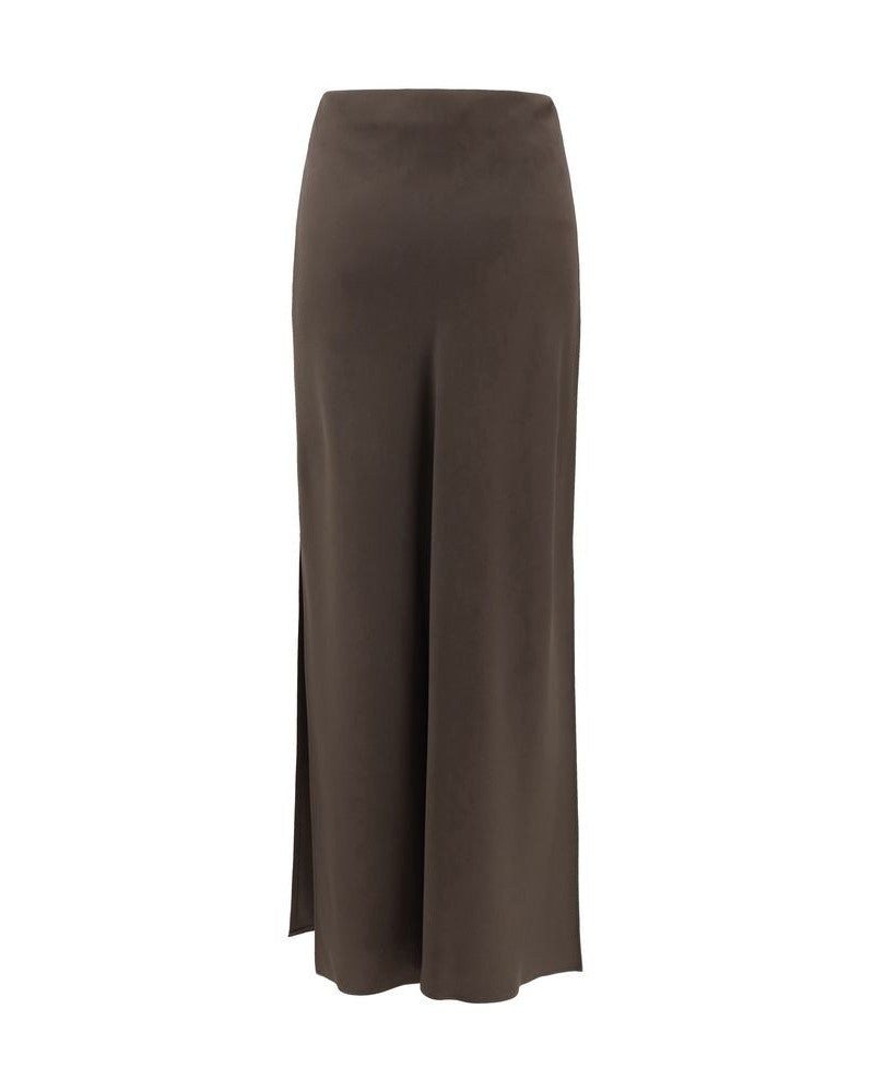 Brunello Cucinelli Brown Acetate Midi Skirt Glam Steals