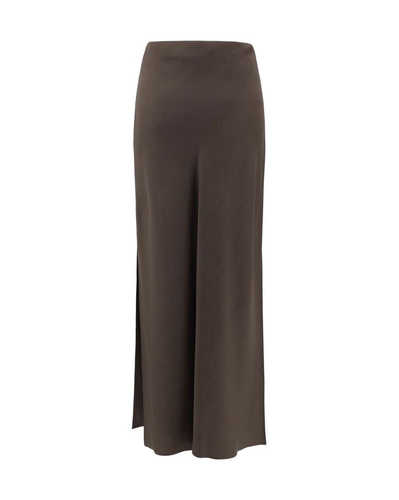 Brunello Cucinelli Brown Acetate Midi Skirt Glam Steals