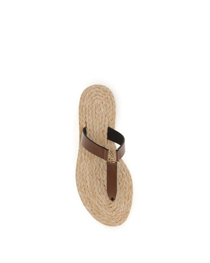 Saint Laurent Brown Flat Sandals Glam Steals