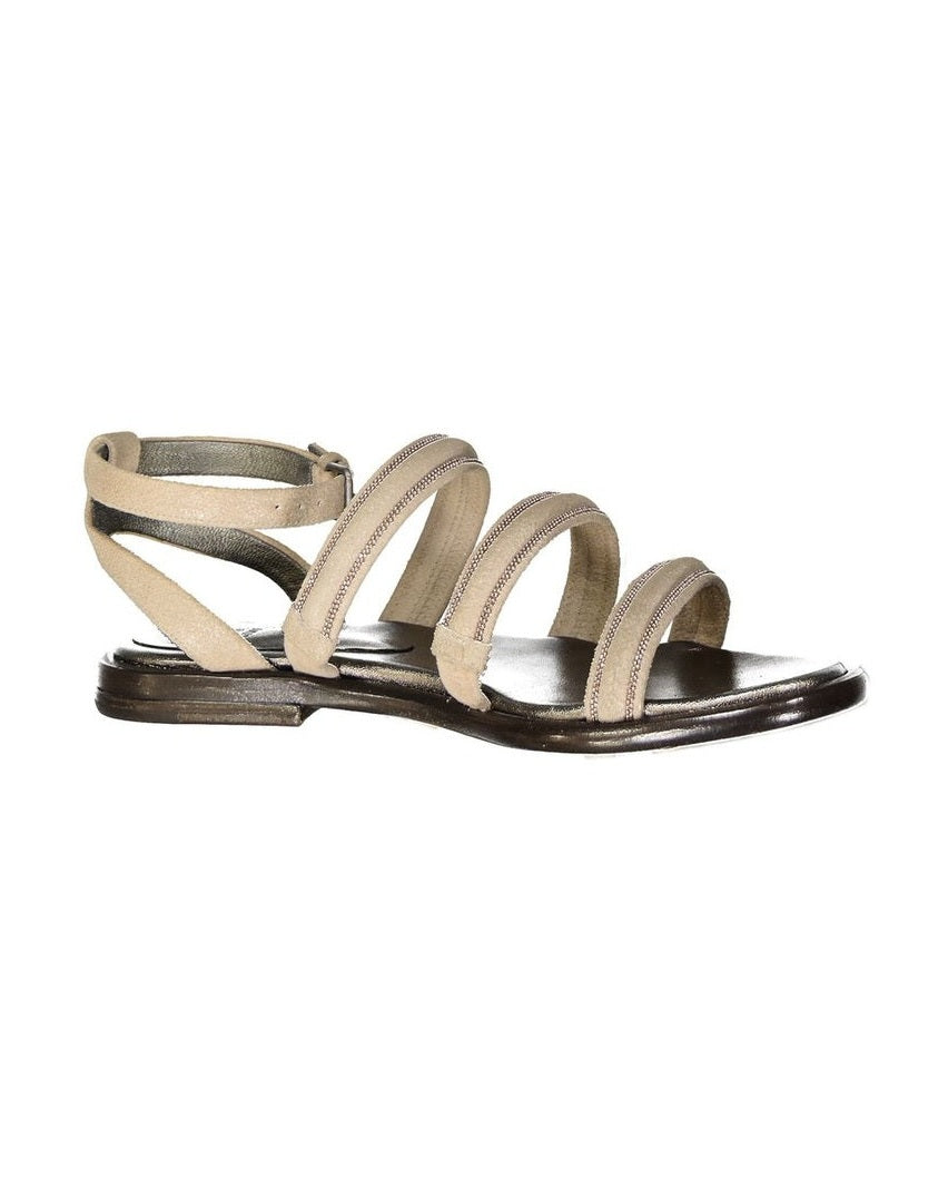 Brunello Cucinelli Beige Calfskin Flat Sandals Glam Steals