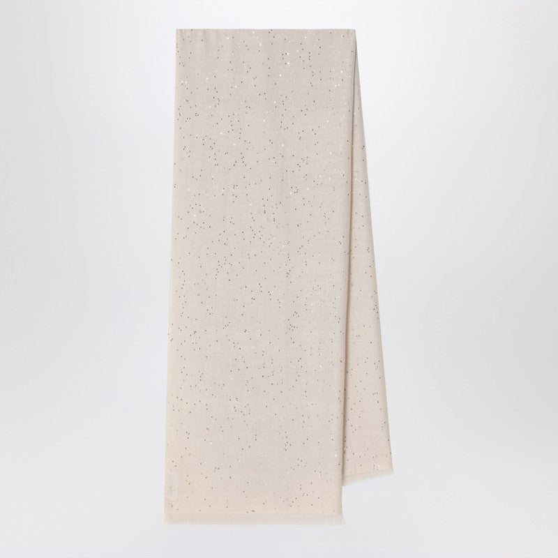 Brunello Cucinelli Beige Cashmere Rustic Scarf Glam Steals