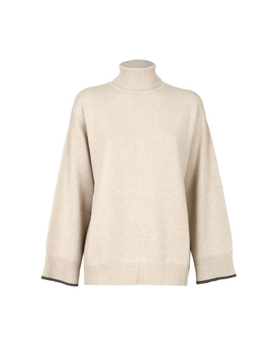 Brunello Cucinelli Beige Cashmere Sweater Sweaters