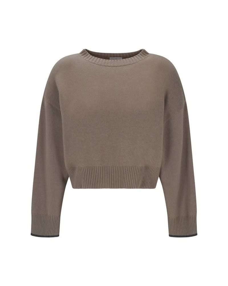 Brunello Cucinelli Beige Cashmere Sweater Sweaters