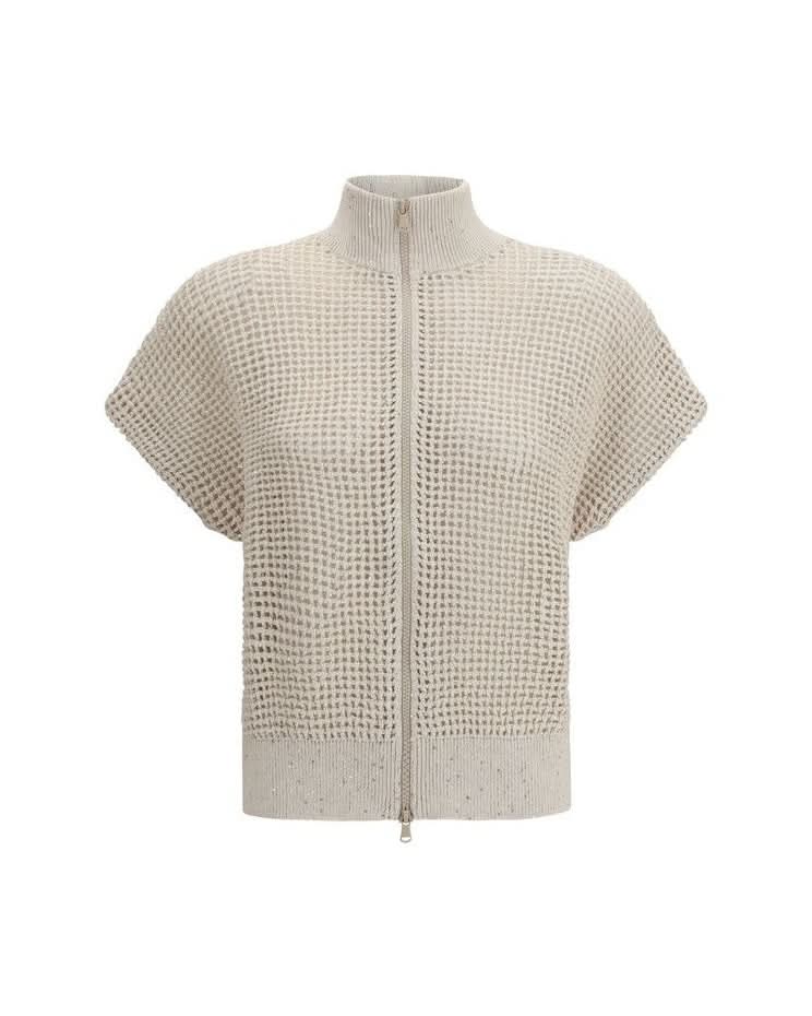 Brunello Cucinelli Beige Cotton Cardigan
