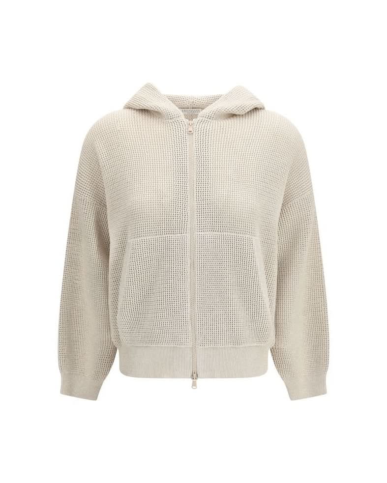 Brunello Cucinelli Beige Cotton Hoodie