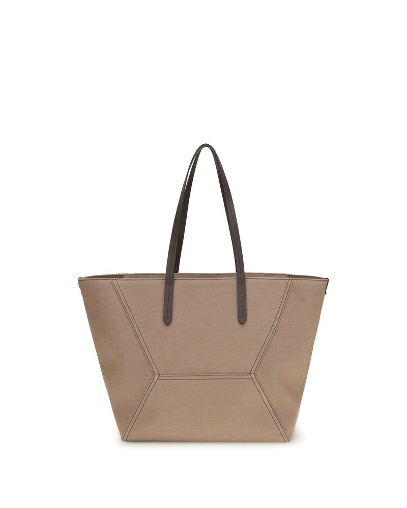 Brunello Cucinelli Beige Cotton Shoulder Bag Glam Steals