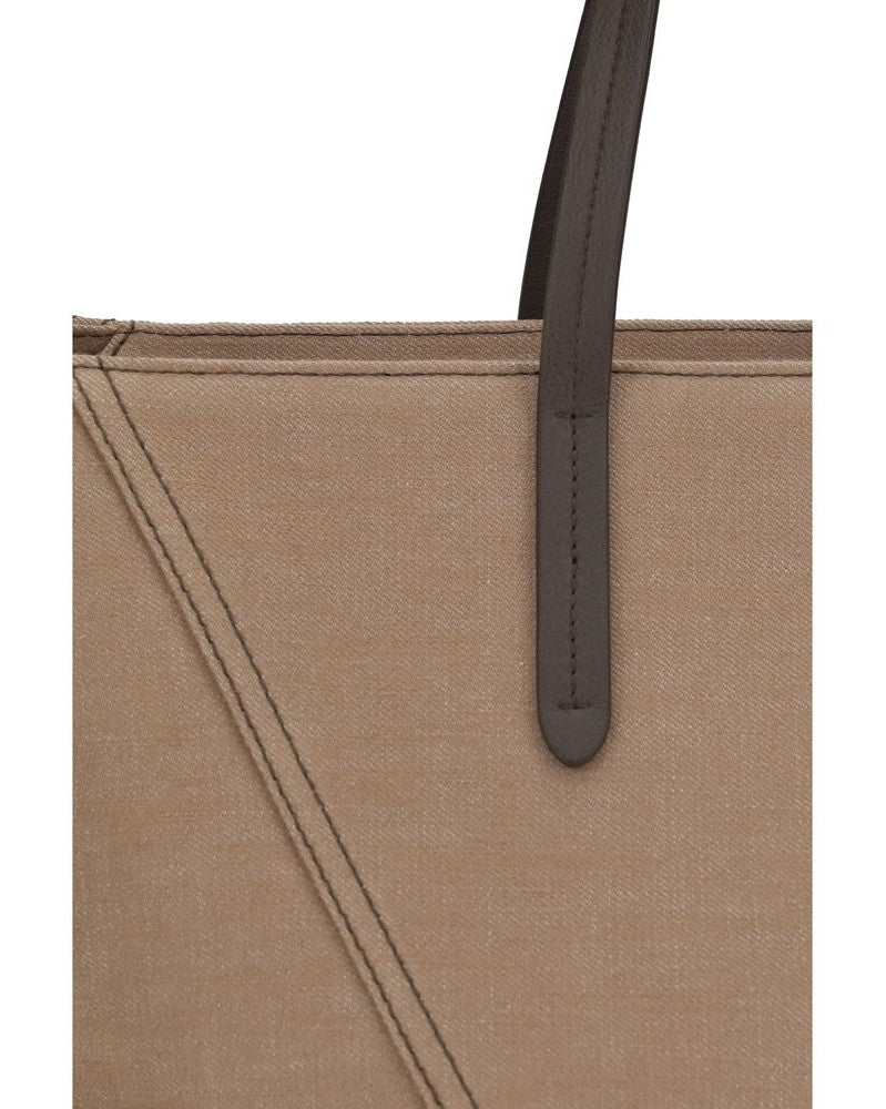 Brunello Cucinelli Beige Cotton Shoulder Bag Glam Steals