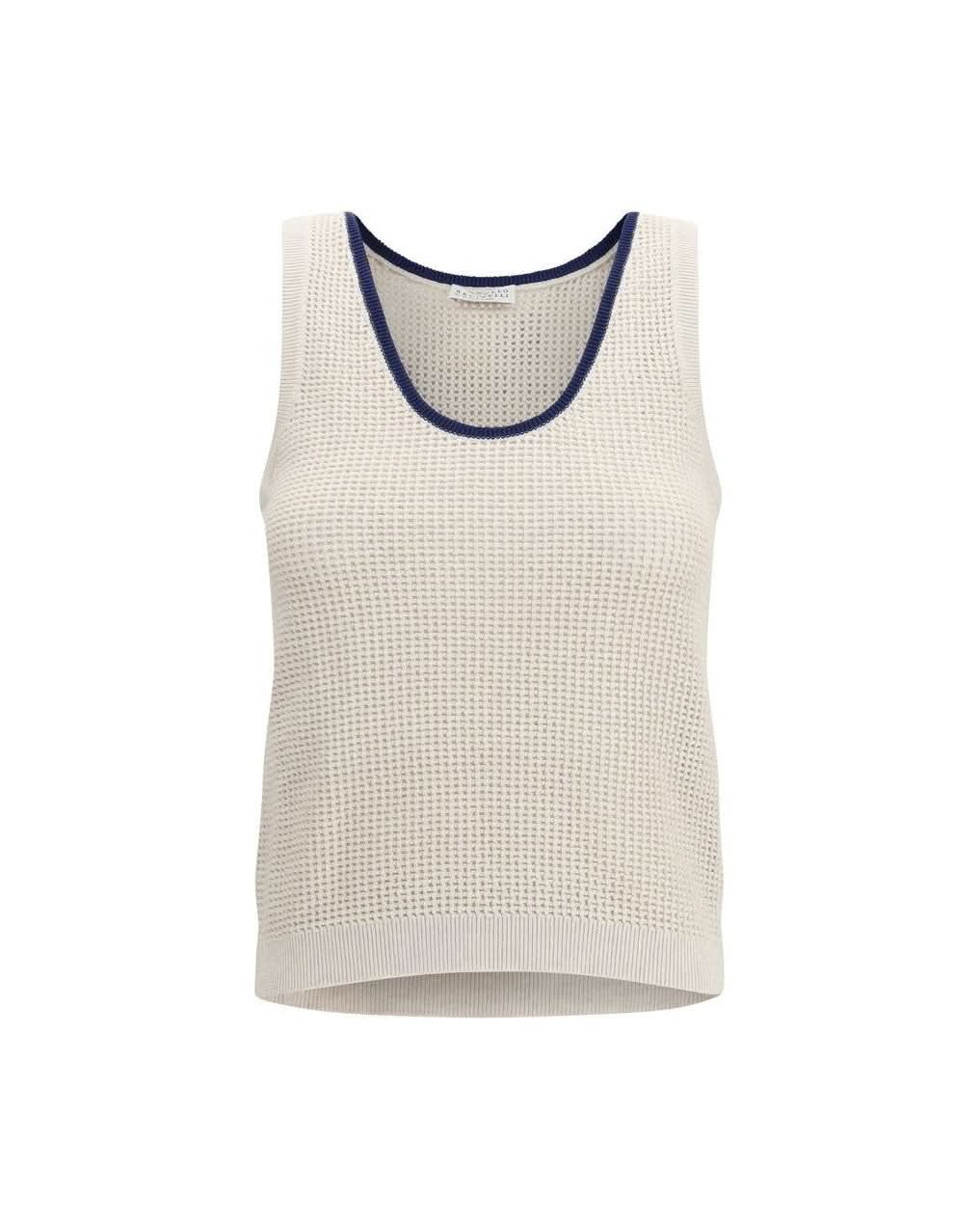 Brunello Cucinelli Beige Cotton Top