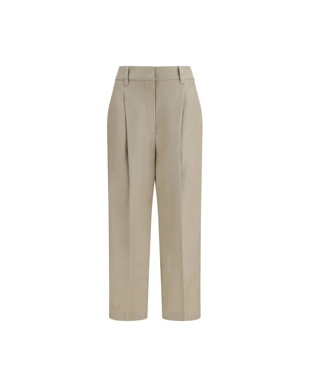 Brunello Cucinelli Beige Linen Casual Pant