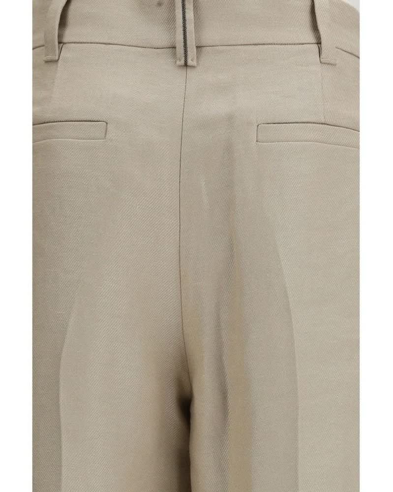 Brunello Cucinelli Beige Linen Casual Pant