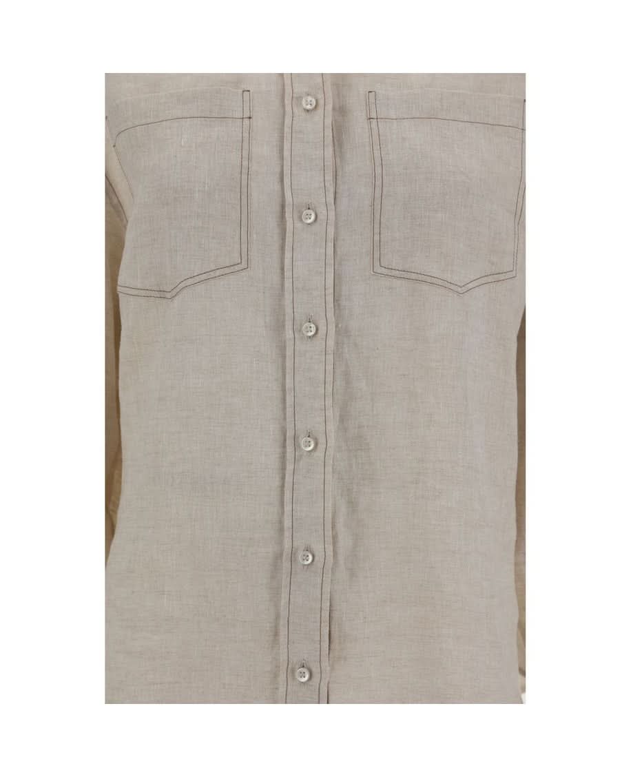 Brunello Cucinelli Beige Linen Shirt Glam Steals