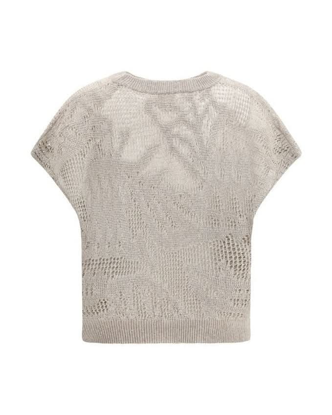 Brunello Cucinelli Beige Linen T-Shirt