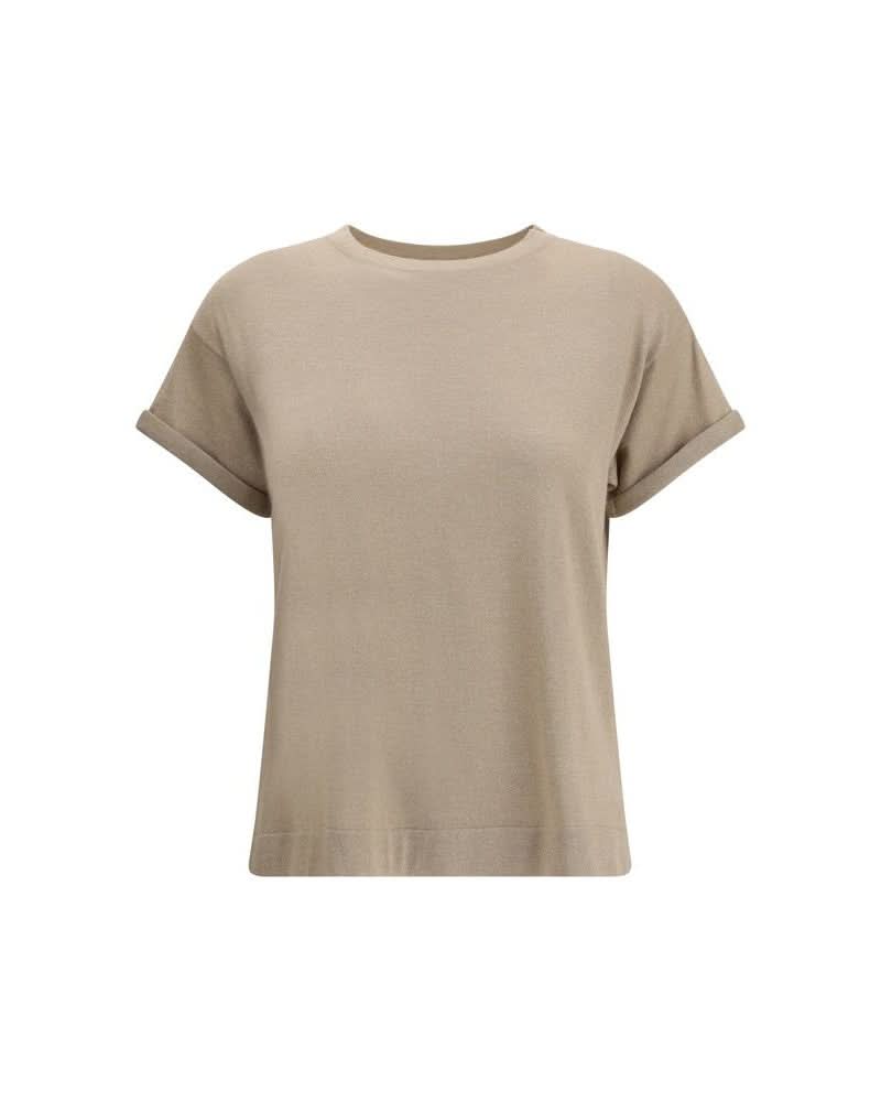 Brunello Cucinelli Beige Nylon T-Shirt