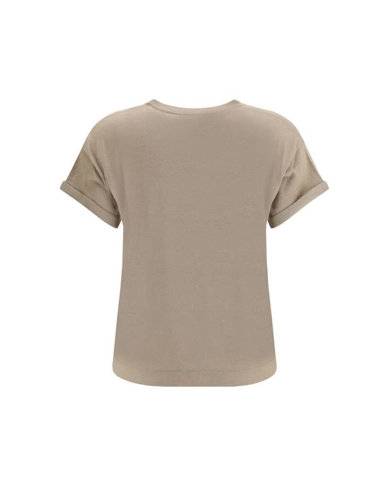 Brunello Cucinelli Beige Nylon T-Shirt
