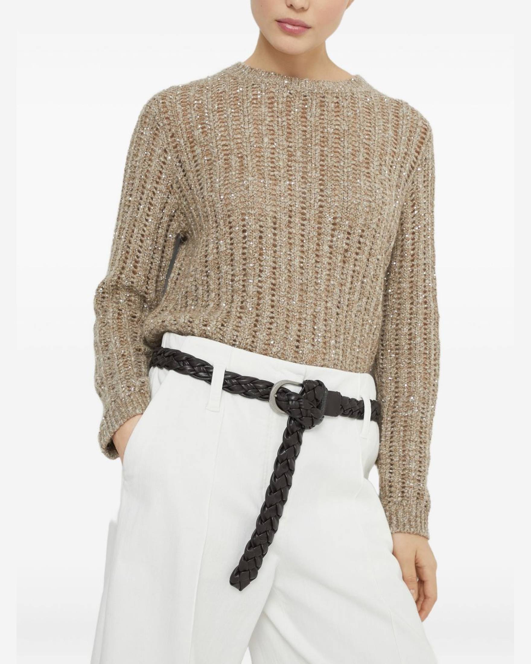 Brunello Cucinelli Beige Sweater Glam Steals
