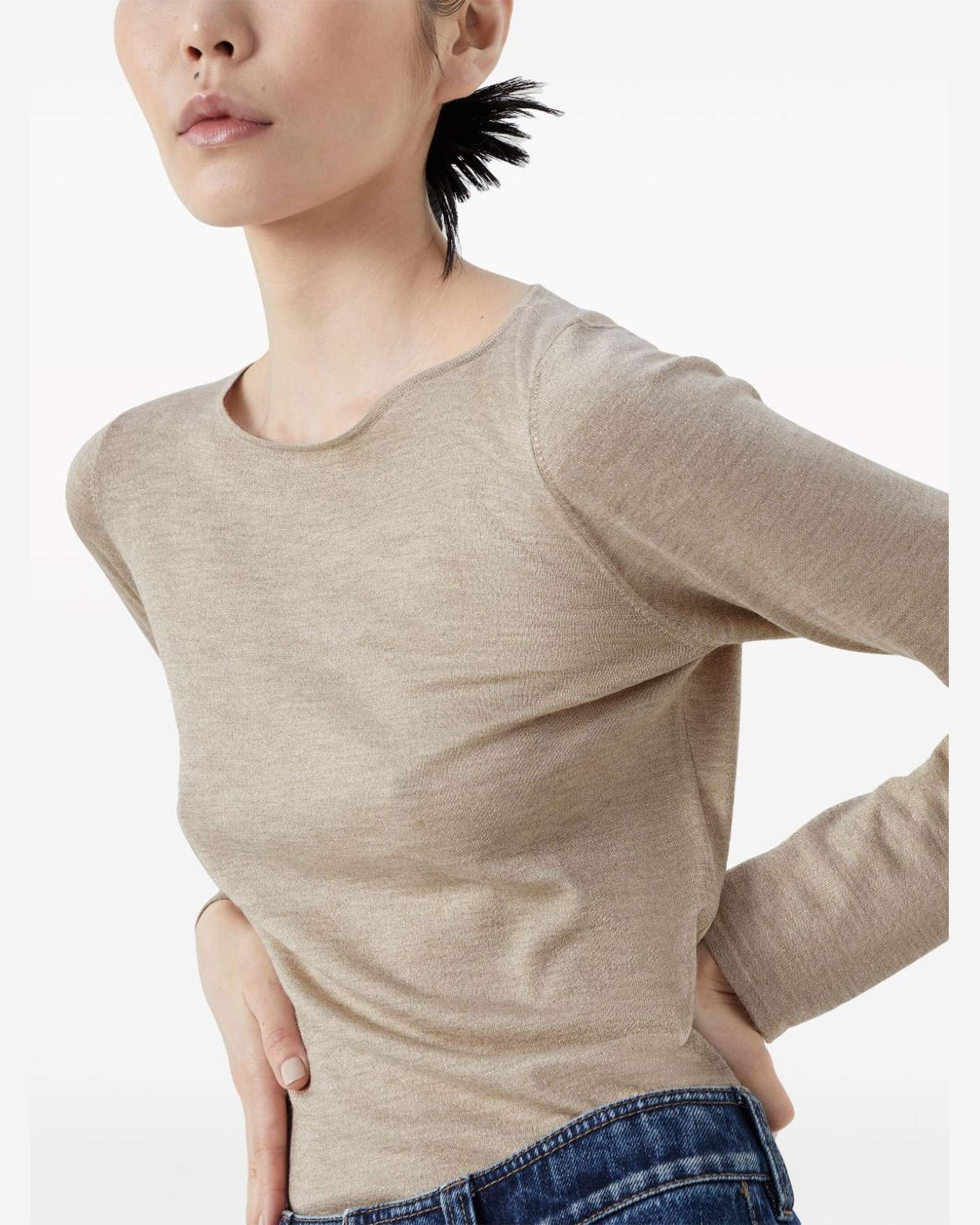 Brunello Cucinelli Beige Sweater Glam Steals