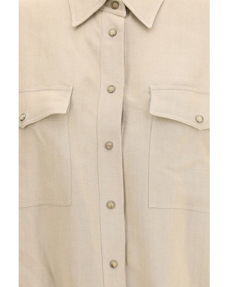 Brunello Cucinelli Beige Viscose Blouse Glam Steals