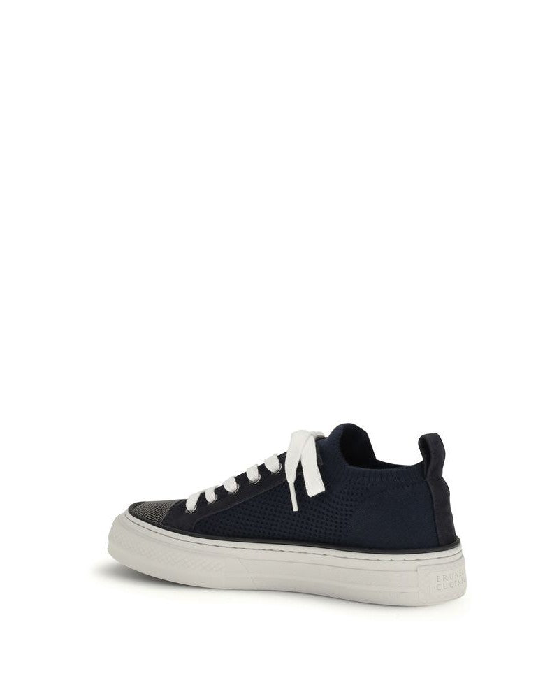 Brunello Cucinelli Black Cotton Low Top Sneakers