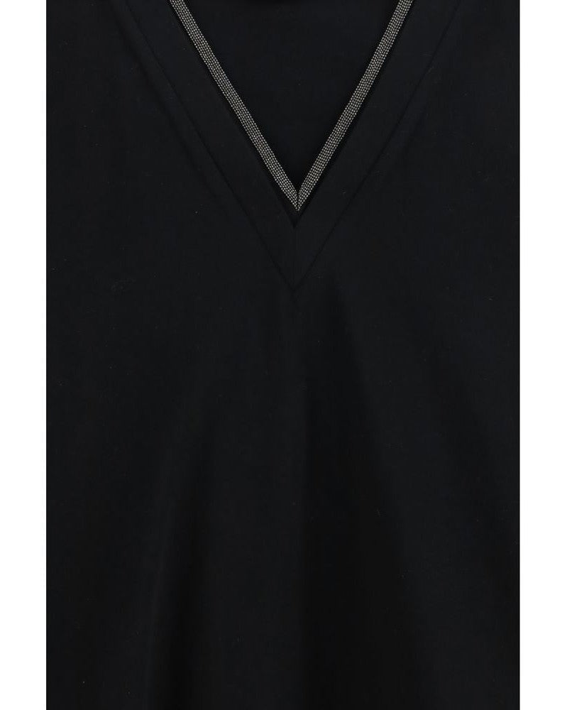 Brunello Cucinelli Black Cotton T-shirt Glam Steals