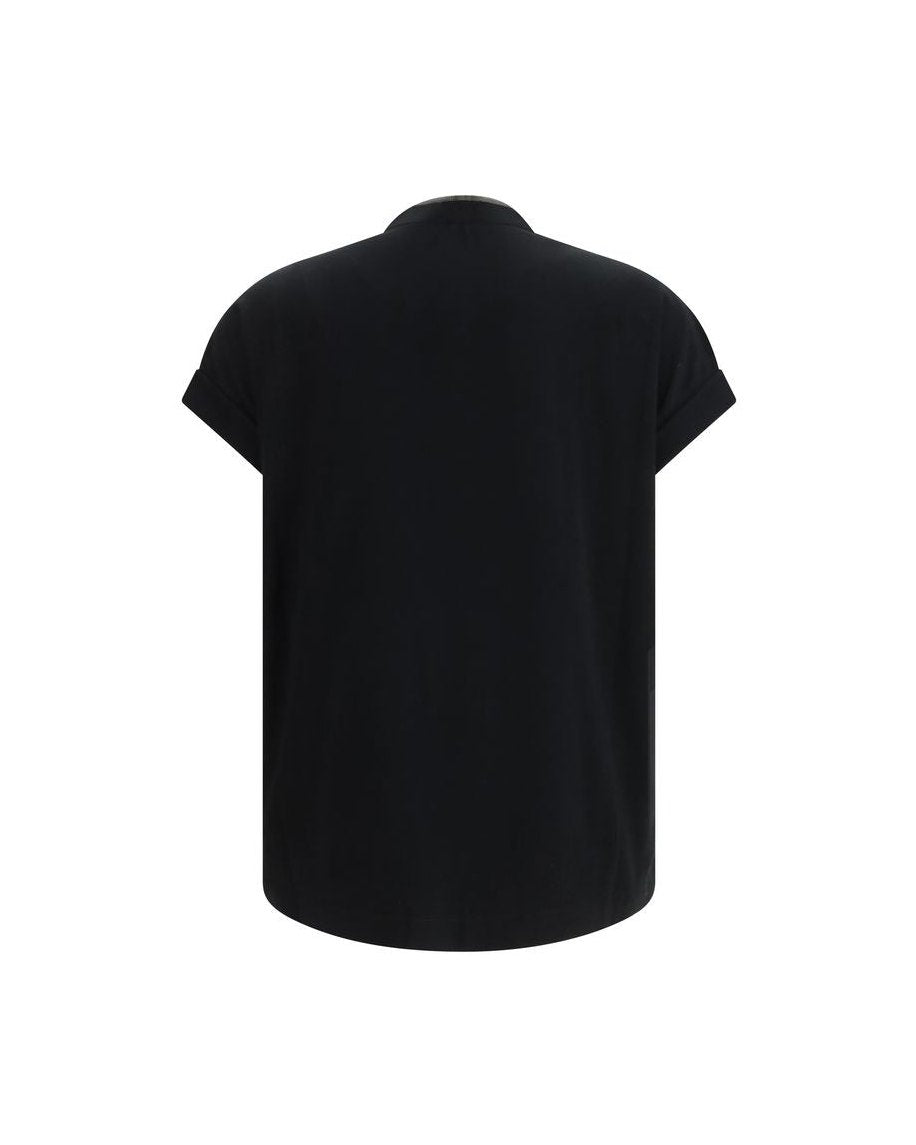Brunello Cucinelli Black Cotton T-shirt Glam Steals