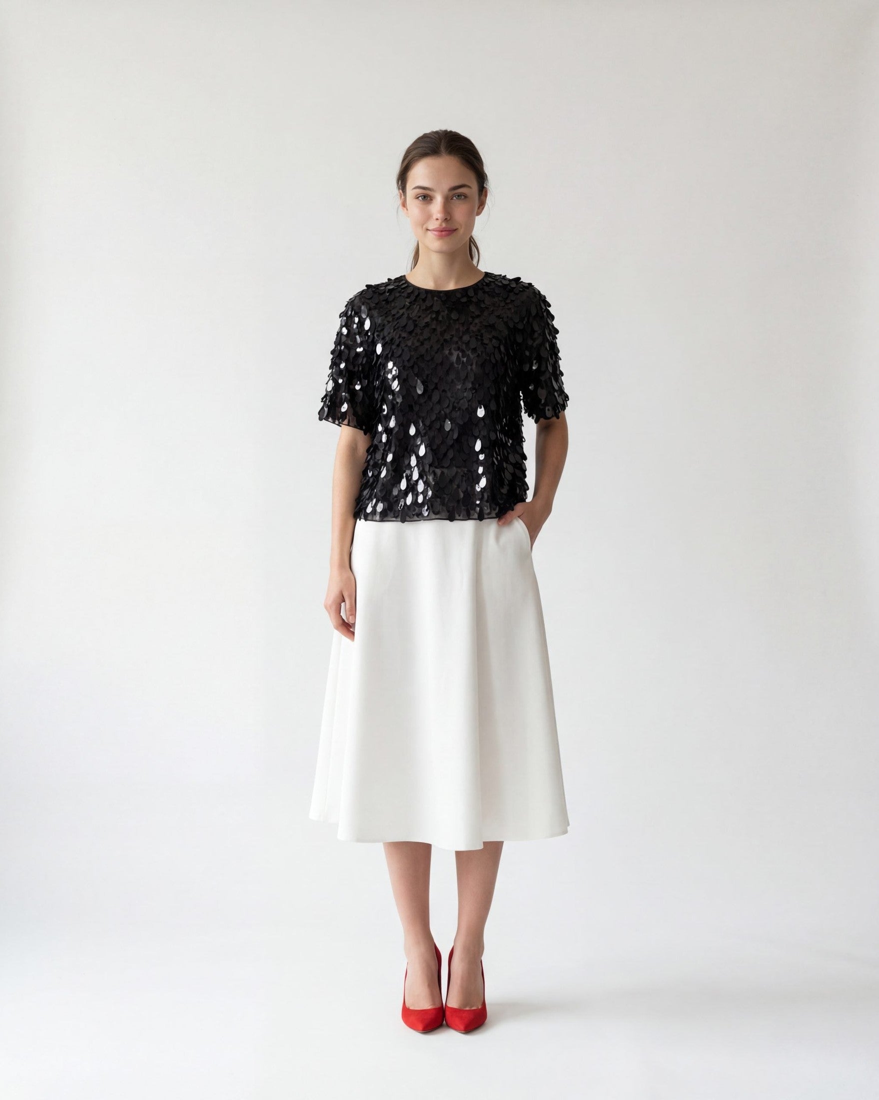 Brunello Cucinelli Black Wool T-shirt Glam Steals