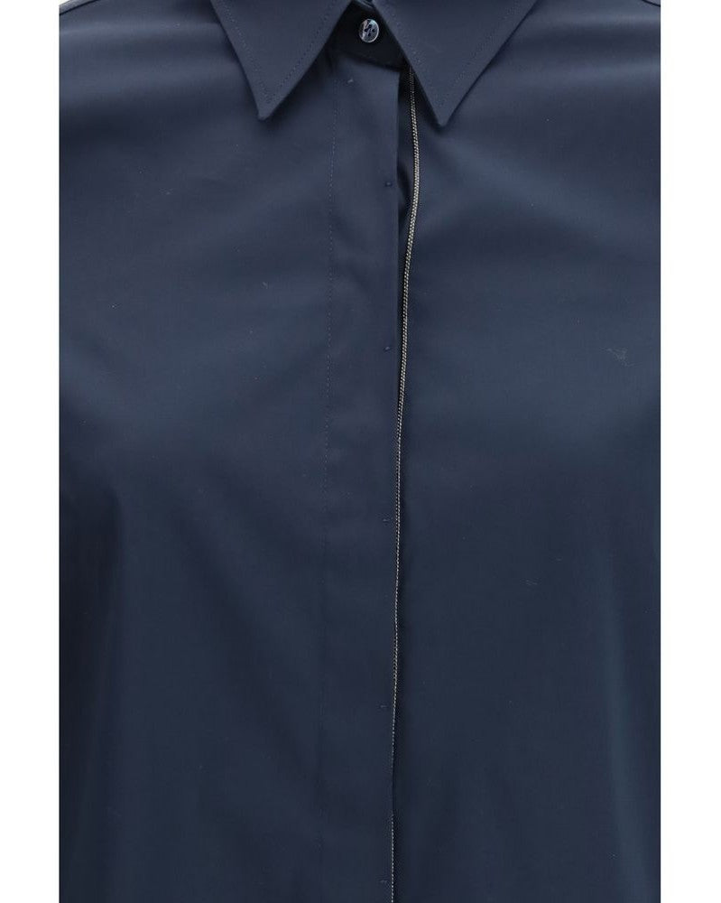 Brunello Cucinelli Blue Cotton Dress Shirt