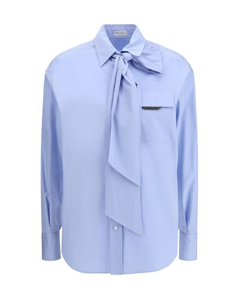 Brunello Cucinelli Blue Cotton Dress Shirt