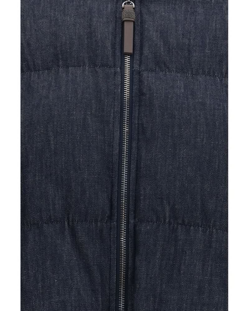Brunello Cucinelli Blue Cotton Shell Jacket Glam Steals