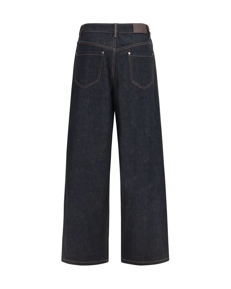 Brunello Cucinelli Blue Cotton Straight Leg Jeans Glam Steals