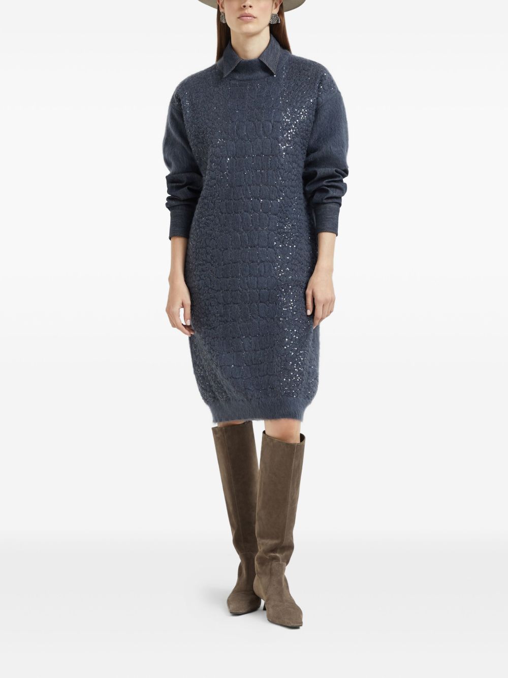 Brunello Cucinelli Blue Dress Glam Steals