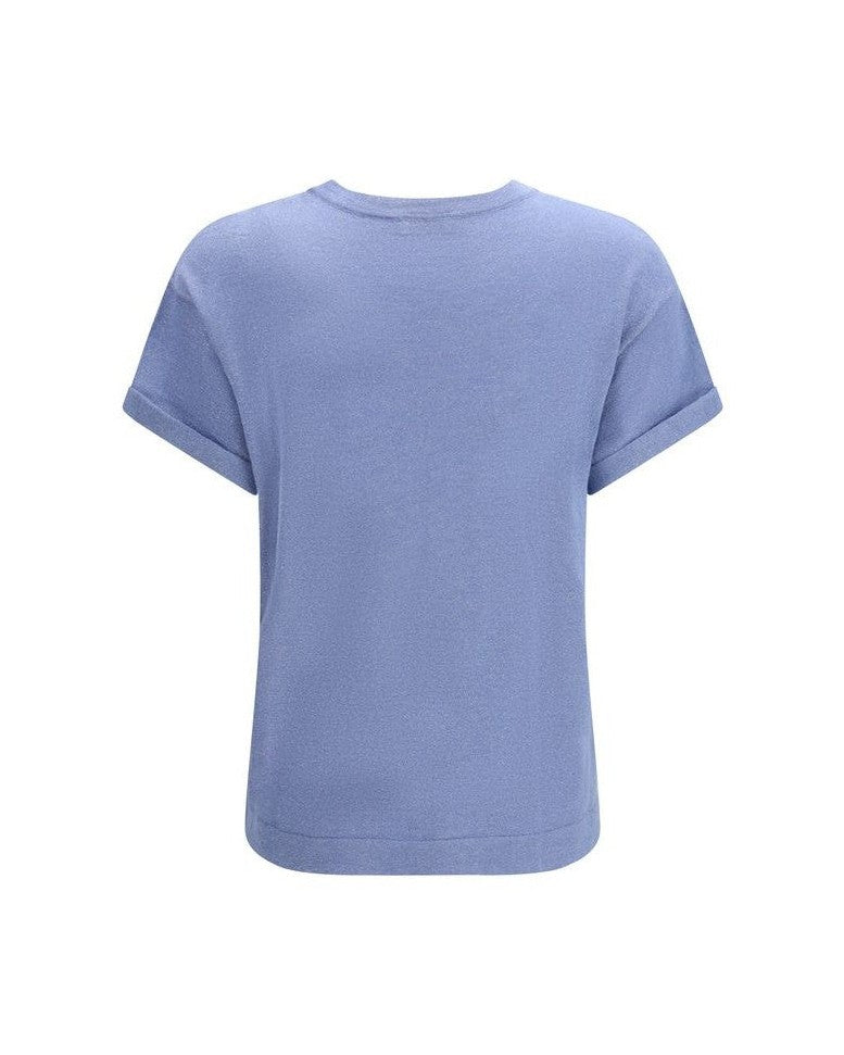 Brunello Cucinelli Blue Nylon T-shirt Glam Steals