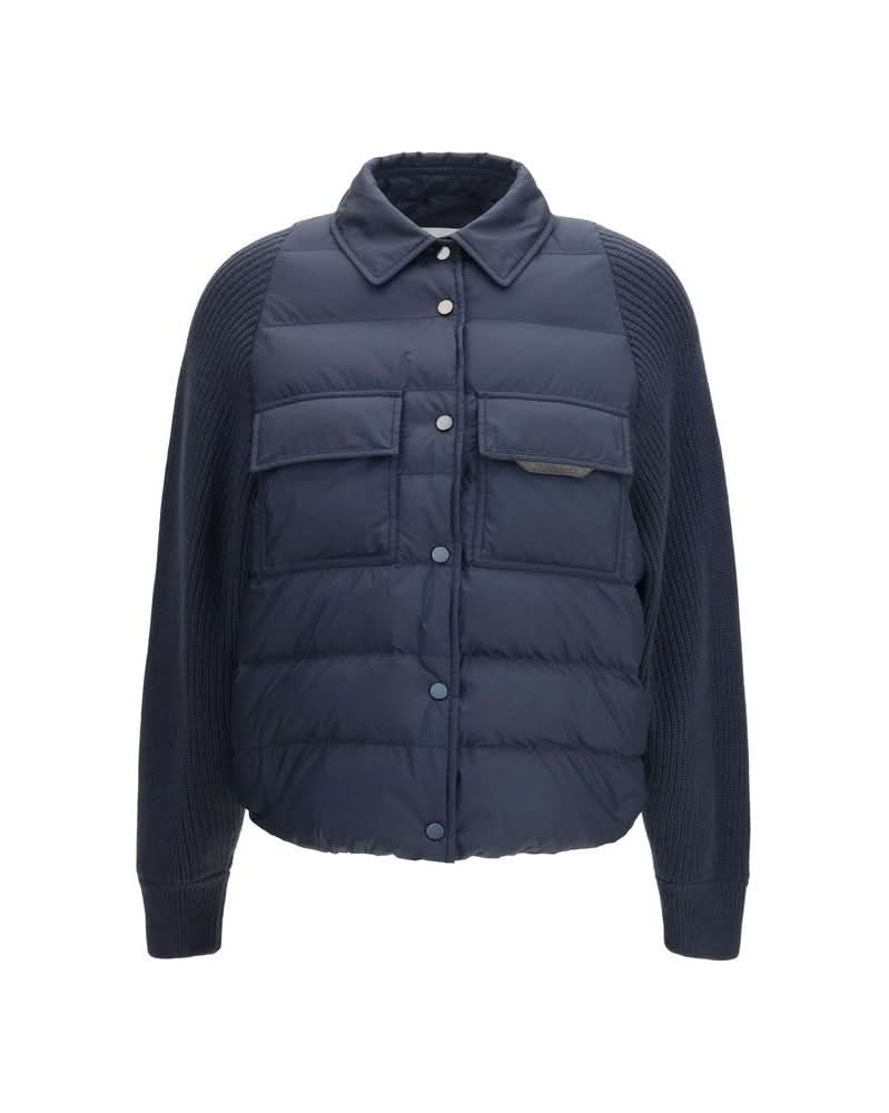 Brunello Cucinelli Blue Polyester Jacket Glam Steals