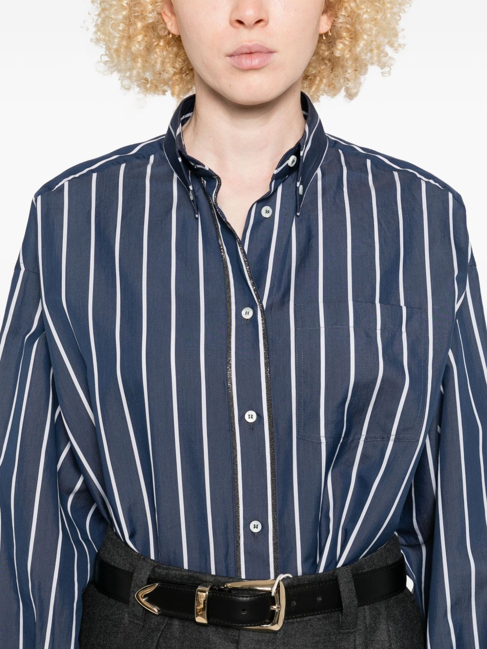Brunello Cucinelli Blue Shirt Glam Steals