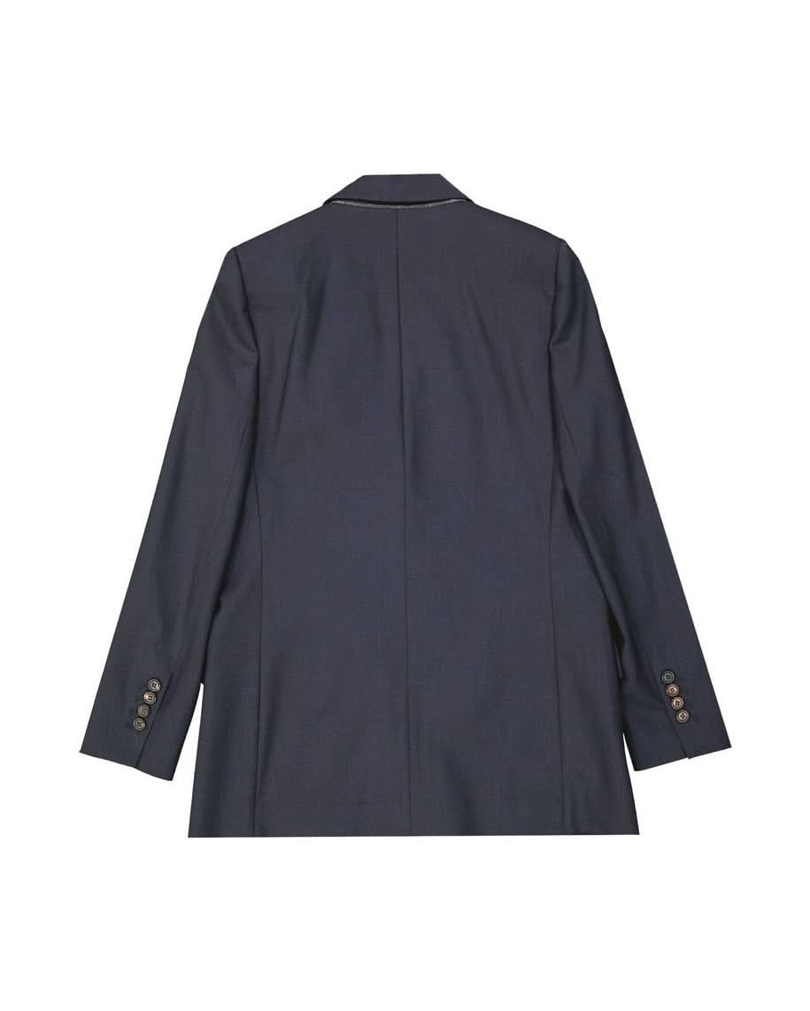 Brunello Cucinelli Blue Wool Virgin Jacket Coats & Jackets