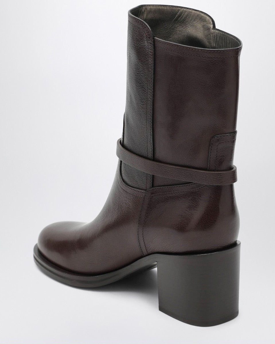 Brunello Cucinelli Brown Leather Ankle Boots Glam Steals