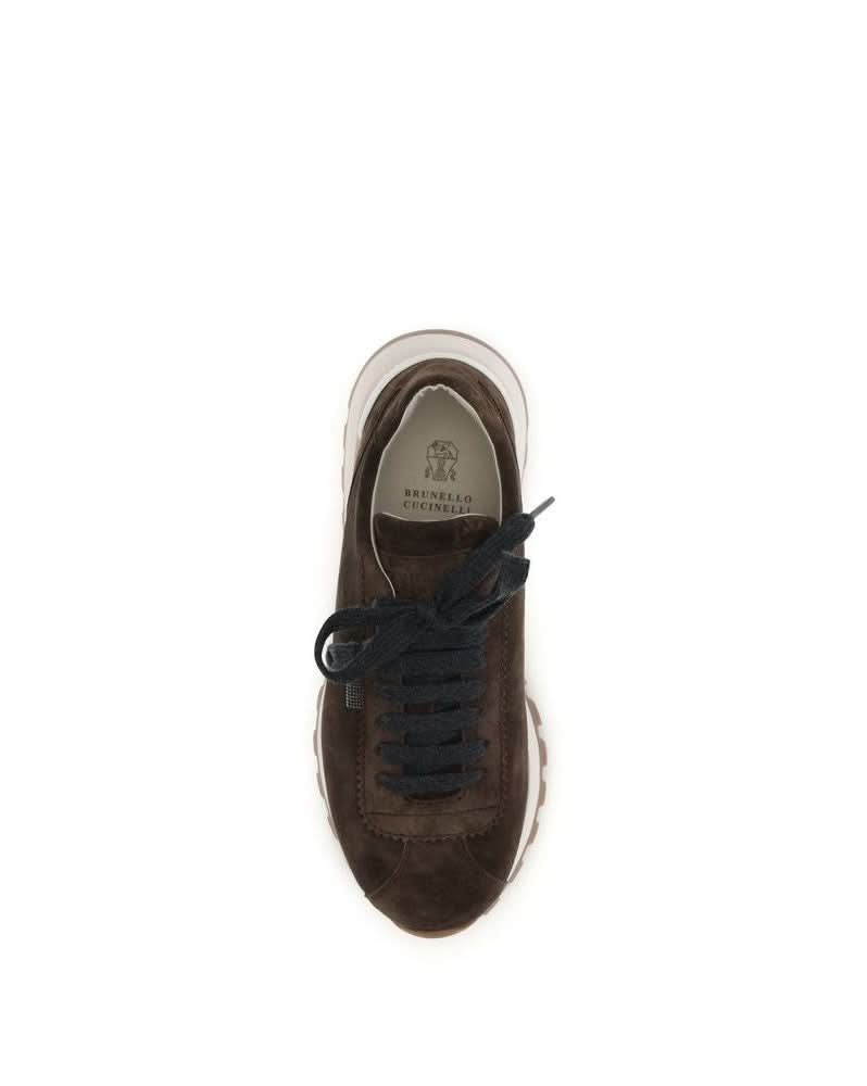 Brunello Cucinelli Brown Leather Calf Bos Taurus Athletic Sneakers Glam Steals