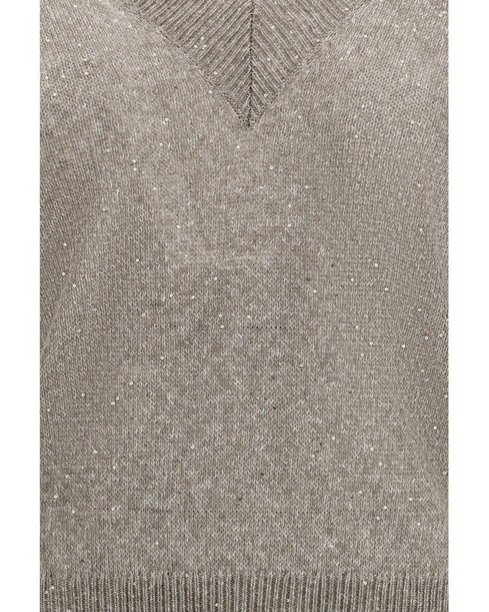 Brunello Cucinelli Brown Linen Sweatshirt Glam Steals