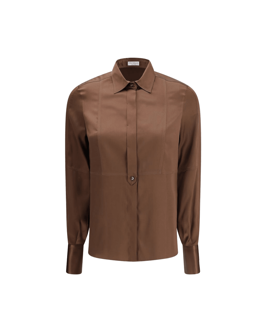 Brunello Cucinelli Brown Silk Dress Shirt Glam Steals