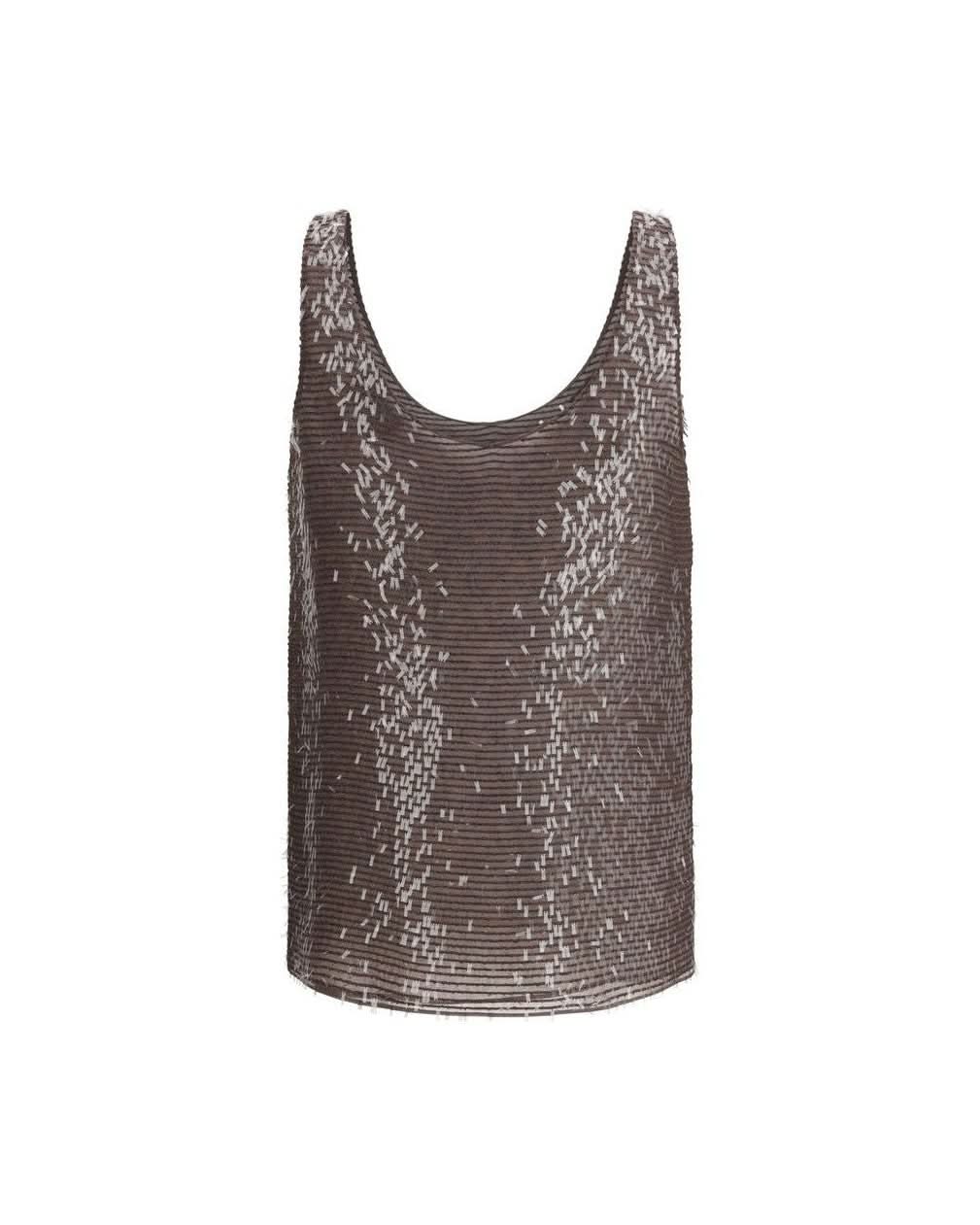 Brunello Cucinelli Brown Silk Top