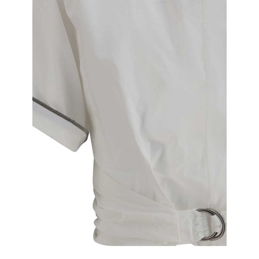 Brunello Cucinelli Buckle-Knotted Waist Blouse Glam Steals