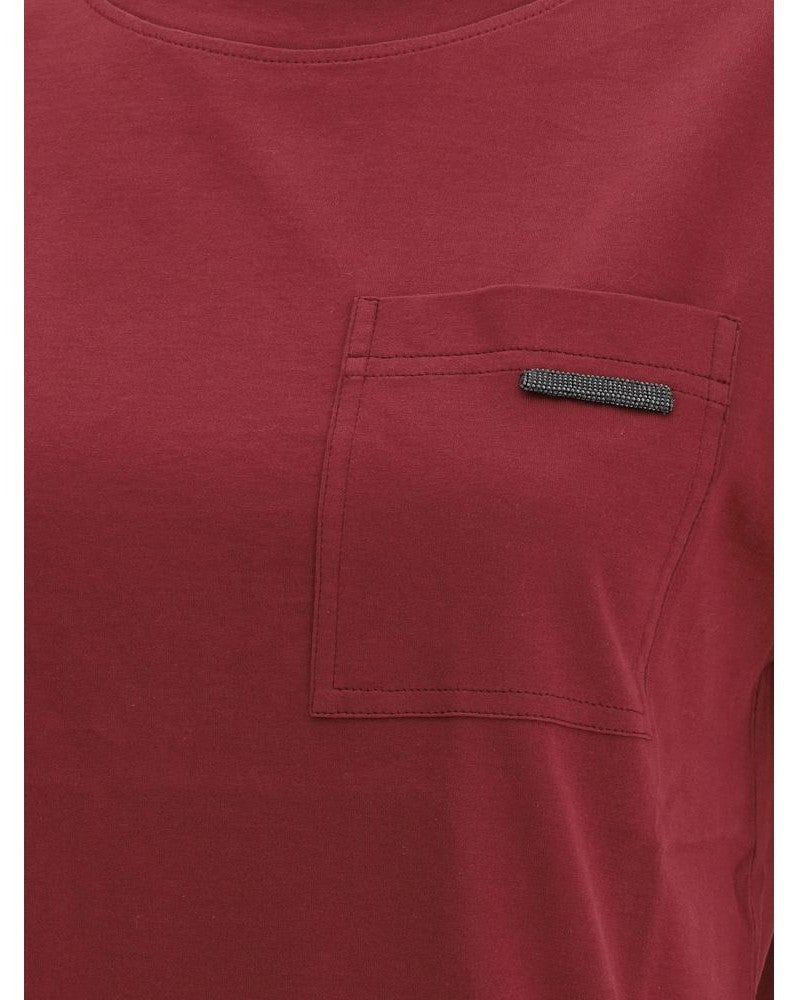 Brunello Cucinelli Cotton Bordeaux T-shirt Glam Steals