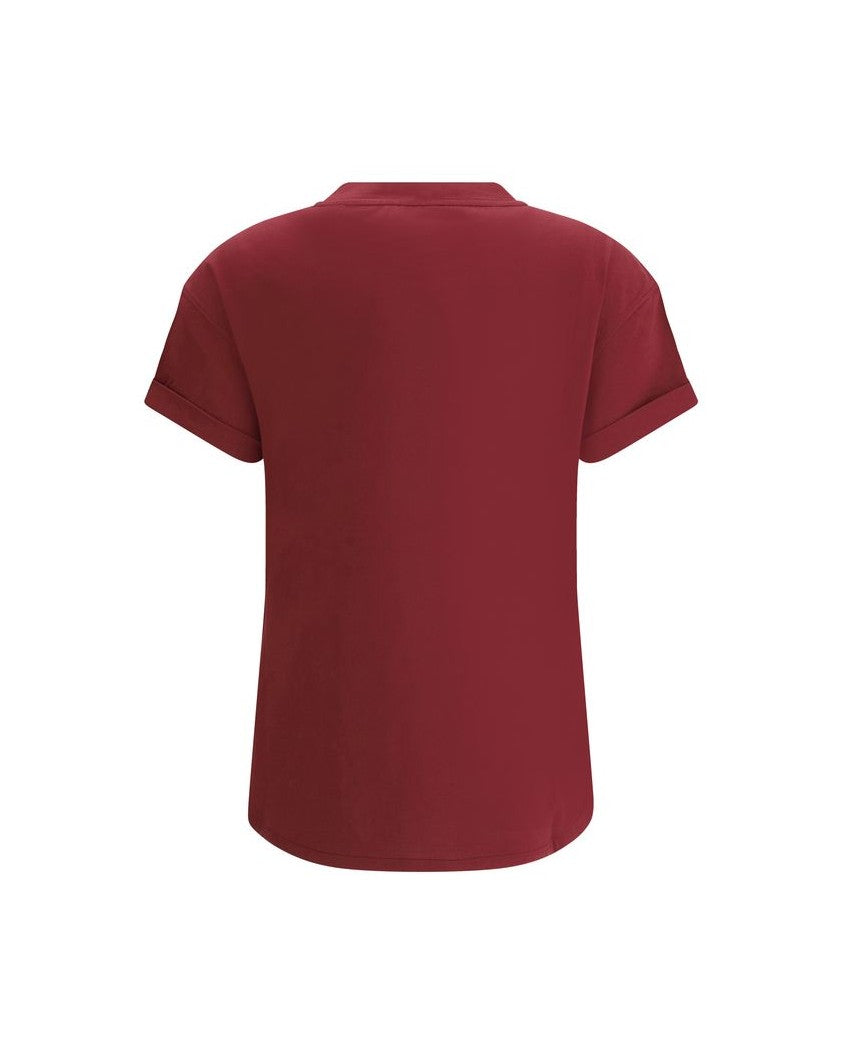 Brunello Cucinelli Cotton Bordeaux T-shirt Glam Steals