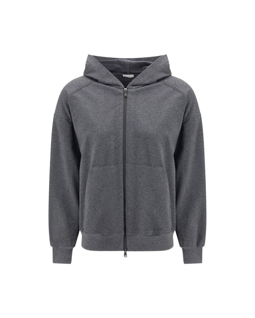 Brunello Cucinelli Gray Cotton Sweatshirt Sweatshirts