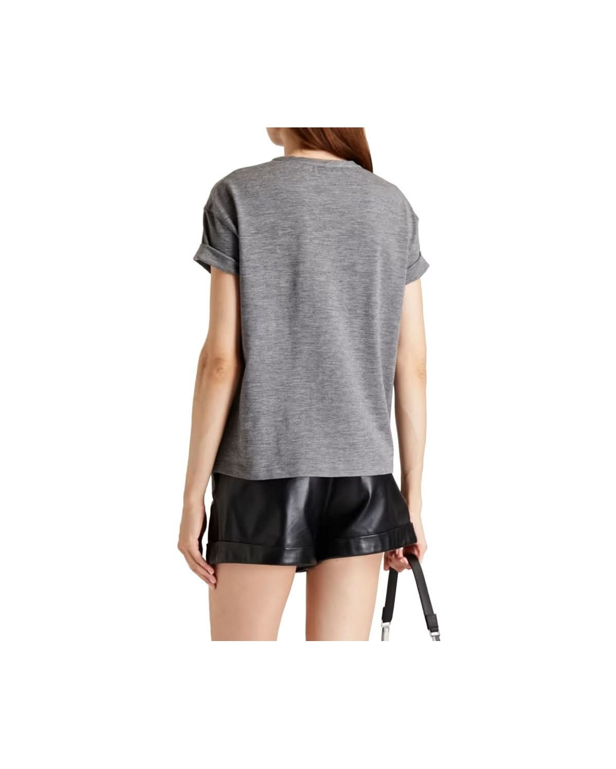 Brunello Cucinelli Gray Elastane T-Shirt T-Shirts
