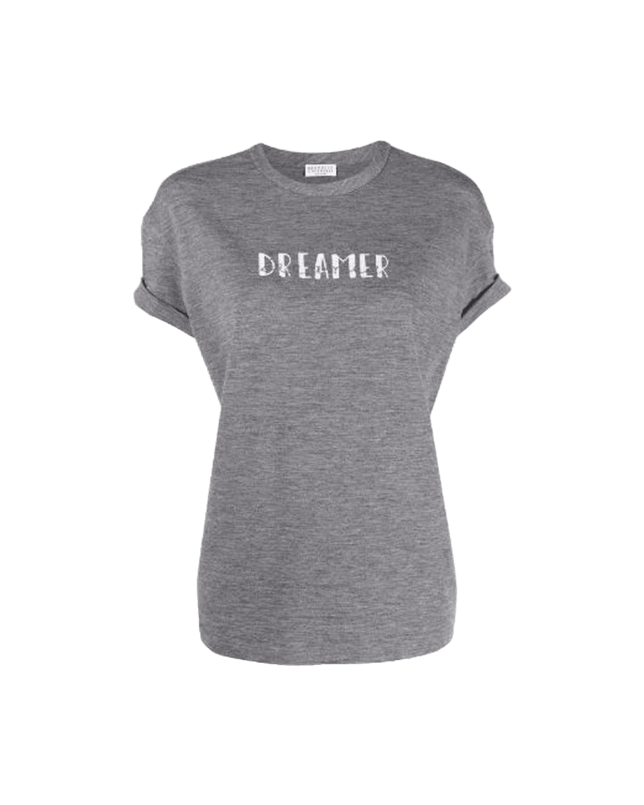 Brunello Cucinelli Gray Virgin Wool-Blend T-Shirt Glam Steals