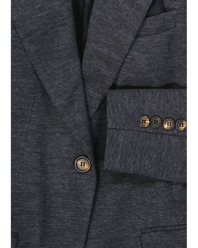 Brunello Cucinelli Gray Wool Blazer Coats & Jackets
