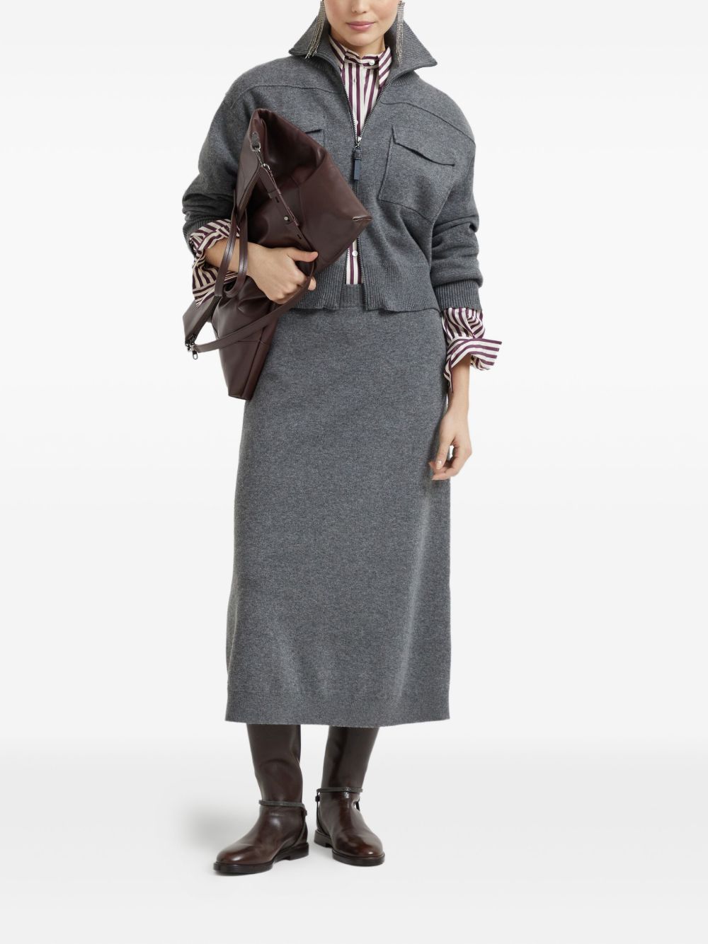 Brunello Cucinelli Grey Skirt Glam Steals