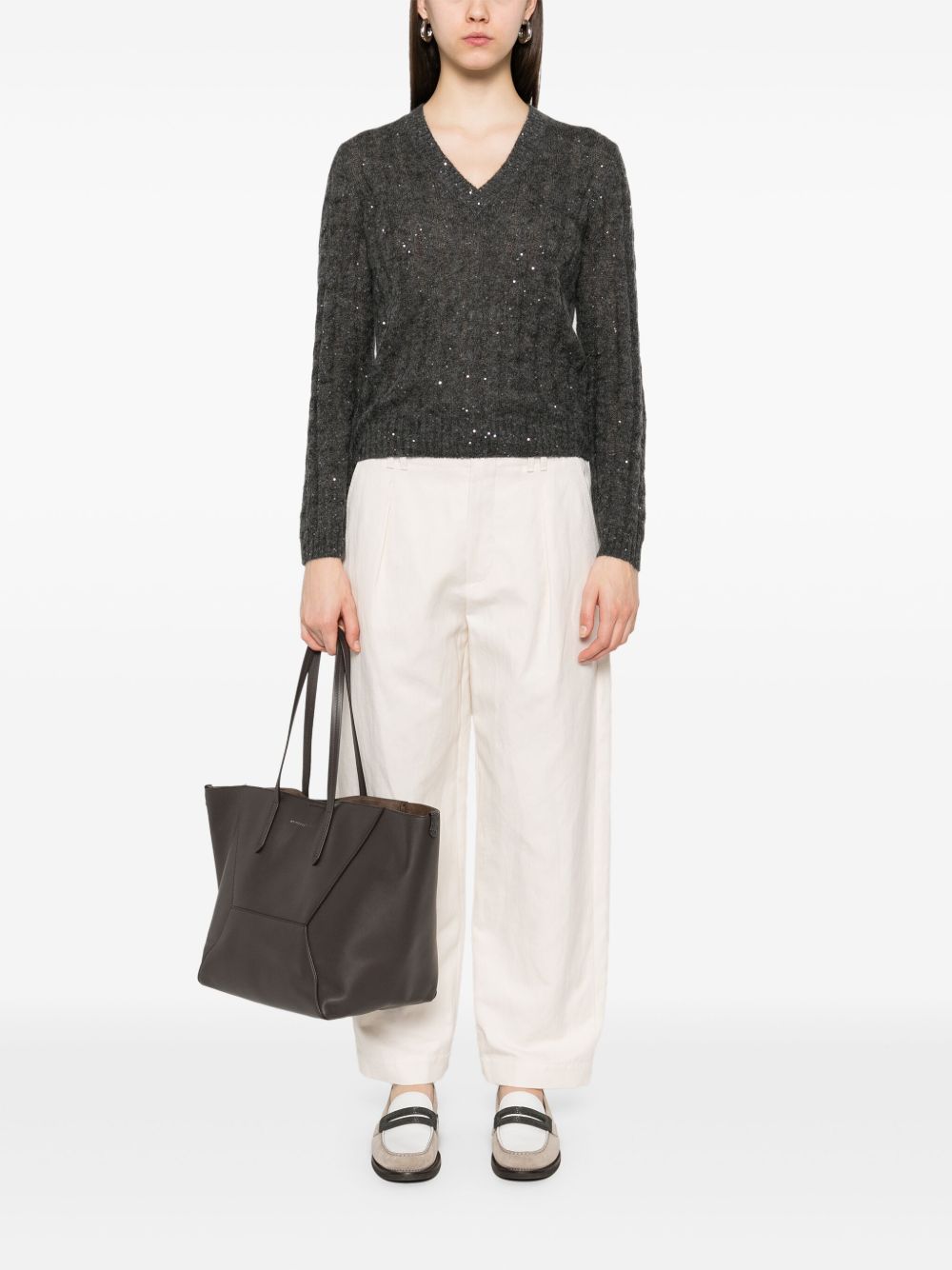 Brunello Cucinelli Grey Sweater Glam Steals
